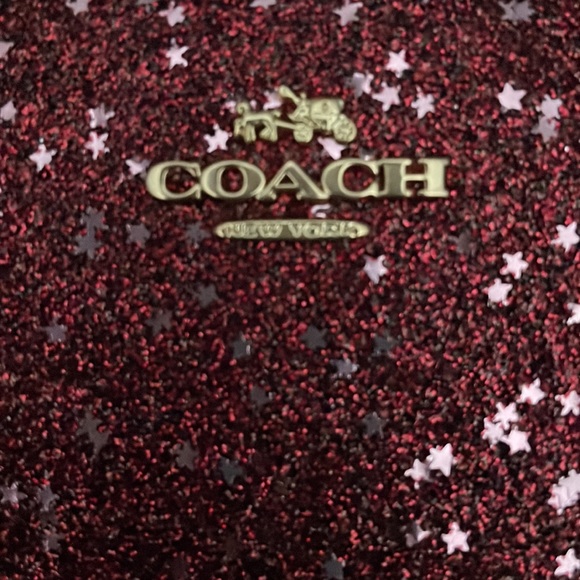 NIB WRISTLET WITH GLITTER STAR PRINT (COACH F22705) RED/WINE - Picture 4 of 5
